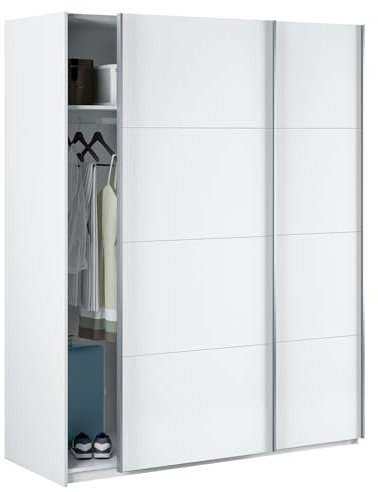 amuéblate online - Armario Dos Puertas Correderas de 150 para Dormitorios de Matrimonio o Individuales, Color Blanco Artik, Medidas: 150 cm (Ancho) x 200 cm (Alto) x 60 cm (Fondo)