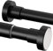 Asta telescopica per tende, estensibile 72-145 cm, φ25 mm, senza trapano, asta a molla regolabile per finestra, bagno, camera da letto, nero