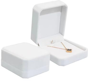 Manqyi sammet halsband och stor halskedja, smyckeslåda, sammet kedja presentförpackning, smyckespresentask för bröllop, födelsedag, hjärtans dag