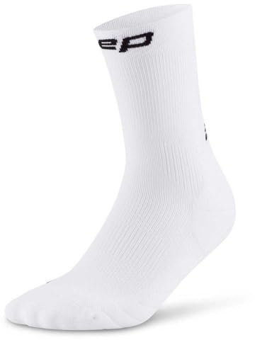 CEP - Kurze Laufsocken mit Kompression für Damen, Core 5.0 Mid Cut, Größe II/S / 34-37, weiß