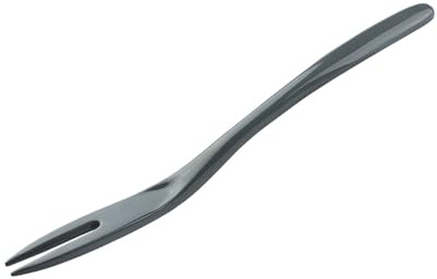 Hutzler 7.75 Inch Melamine 2-Prong Mini Fork, Great for Serving Condiments, Small Bites, or Getting into Narrow Jars (Gray)