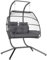 Outsunny Hängesessel mit Gestell faltbar Hängekorb mit Kissen Polyrattan Ergonomisch Hängeschaukel für 2 Personen Outdoor Hängestuhl belastbar bis 260kg Sessel für Balkon Terrasse Dunkelgrau