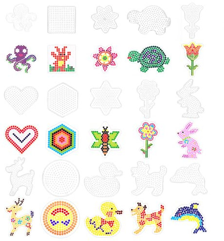 15 Stück Bügelperlen Platten, 5mm Bügelperlen Vorlagen Steckperlen Platten Vorlagen für Perlen zum Basteln für Kinder Geschenk Jungs Mädchen