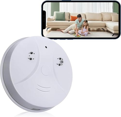 Smoke Detector with Spy Camera, WiFi Hidden Camera Security Camera with Motion Detection, 1080P Video Recorder for Home Office