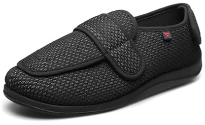 Genérico Zapatos Ortopédicos para Diabéticos Mujer Hombre Pies Hinchados, Zapatillas para Diabéticos de Verano para Salir Hombre (Negro, Adulto, 50, Números, Sistema tallas calzado EU, Ancho)