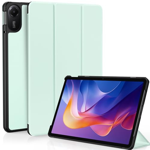 EasyAcc Funda para Xiaomi Redmi Pad 2 de 11 pulgadas, funda protectora ultrafina de cuero PU con función de soporte y auto despertar/dormir (verde claro)