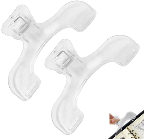 Transparentes para Libros,2 Piezas Clip para Sujetar Páginas,Pinza Portátil para Libros,Clip Marcador de Página de Libro,Accesorios de Lectura,Fijación Fuerte,Adecuado para Oficina,Biblioteca,Blanco