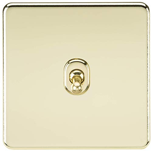 Knightsbridge SF1TOGPB Screwless 10A 1G 2-Way Toggle Switch - Polished Brass