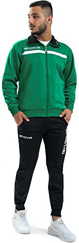 Givova, anzug givova eins full zip, grün/schwarz, S