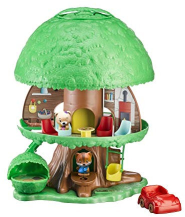 Klorofil - Zauberbaum bestehend aus: 2 Figuren + 12 Zubehörteilen (1 Auto, 1 Ruhebereich, 1 Schaukel, 2 Betten, 1 Tisch, 4 Stühle, 1 Bank und 1 Sessel)