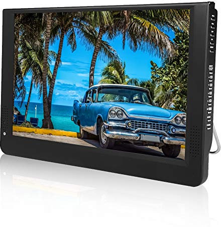 LEADSTAR 1080p T/T2 12 PulgadasTV LED Full HD TV Digital Portátil-TV Analógica,ATV,Pantalla Color TFT-LED 1500 mah Batería Recargable para Uso en Exteriores VGA, USB Reproductor y Grabador