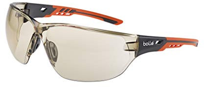 Bolle Safety NESSPCSP, Ness+ Safety Glasses Platinum®, Black Orange Frame, CSP Lenses, Black & Orange, Universal