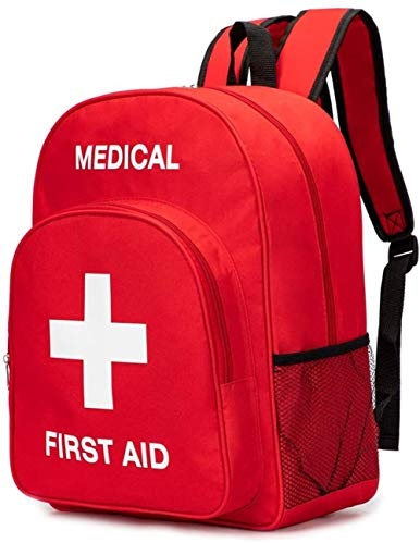 DYHQQ Bolsa roja de Primeros Auxilios Mochila de Primeros Auxilios vacía Bolsa de Almacenamiento médica vacía para botiquines de Primeros Auxilios Paquete de Emergencia Senderismo Mochila