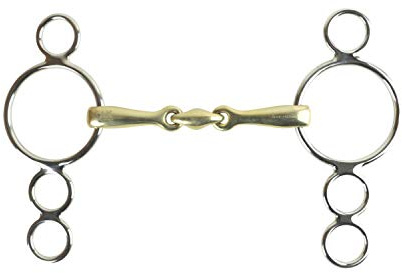 AK Dutch Gag Multi Ring Double Jointed German Silver Horse Riding Bit AKRS-2632 (5'', German-Silver)