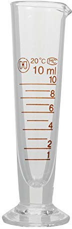 Balacoo 10Ml Glas Messbecher mit Mini Transparent Labor Zylinder Klar Experiment Werkzeug Gläser für Mischen Farbe Flüssigkeit,1