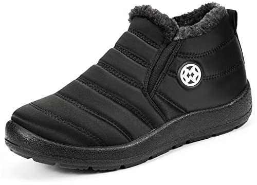 Gaatpot Stivali Donna Scarpe Invernali Stivaletti Calda Boots Piatto,Nero,EU39