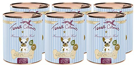 Terra Canis Agneau, courgette, Yaourt Maigre & fenouil - Nourriture Humide Chiot, 6x800g I Aliment pour Chiens 1re qualité 100% aux Standards de l’Alimentation Humaine I Riche & Faible en allergènes