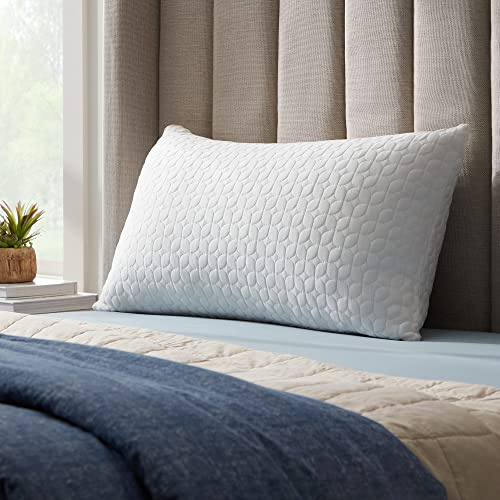 Lucid 60 x 60 cm Kopfkissen mit Hybridfüllung aus zerkleinertem Memory Foam und Microfaser – herausnehmbare, anpassbarer Füllung – waschbarer Bezug – für Seiten, Rücken, und Bauchschläfer, White