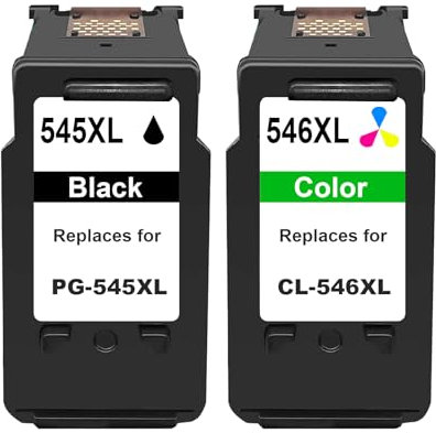 SHUOLEI 545 546 XL Tintenpatrone Kompatibel mit Canon 545 546 PG-545XL CL-546XL Druckerpatronen für Canon Pixma MX495 TS3150 TR4551 MX490 MG3050 TS3350 MG2950 MG2550S TS3151 TR4500(1 Schwarz,1 Farbe)