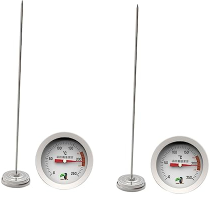 MAGICLULU 2pièces Thermomètre à Sucre Acier Inoxydable Avec Clip Multi-hole Pour Mesurer Précisément La Température Des Confitures Et Fritures
