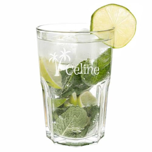Verre à Mojito personnalisable – Verre à cocktail Mojito personnalisé avec gravure texte – Idée cadeau pour l'été femme ou homme - Anniversaire, fête mères ou pères