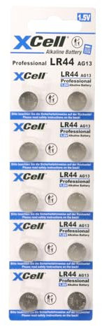 XCell Pila alcalina a bottone LR44 (10 pezzi, per giocattoli/apparecchiature mediche/calcolatrice UVM.) 149309