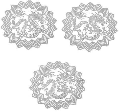 Cabilock 3piezas Escultura De Viento Colgante De Metal para Jardín Decoración Exterior De Abiertos Adorno Cinético De Jardín De Patio Diseño