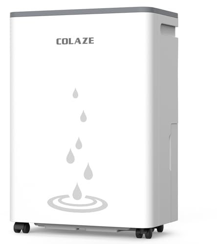 COLAZE Luftentfeuchter 20L/24h, Luftentfeuchter Elektrisch für Raumgrößen bis zu 150m³/50m², Entfeuchter für Keller, Schlafzimmer & Bad, Leise Raumentfeuchter mit Wasser-Vollschutz & Universalrad