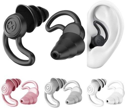 4 Paar Schwimm-Ohrstöpsel für Erwachsene, wasserdicht und wiederverwendbar, ohrstöpsel schwimmen, weiche Silikon-Ohrstöpsel zum Schwimmen, Surfen, Schnorcheln und für andere Wassersportarten.