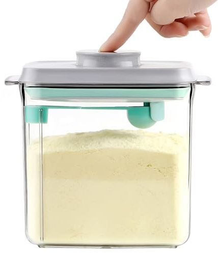 Dispensador de Leche en Polvo de 1700ml, Caja Portátil de Leche en Polvo, Caja de Almacenamiento con Cuchara