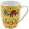Kaffeebecher/Tasse aus Porzellan, Motiv: Munter-Macher. Größe H/Ø: 9,8 x 8,2 cm, Fassungsvermögen 250 ml, Spülmaschinengeeignet.