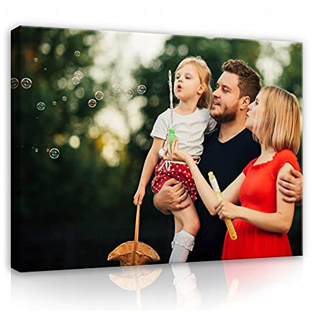 WallArena Ihr Eigenes Foto auf Leinwand 100x75 cm - Bilder Personalisiert Leinwand Bilder Querformat Fotobild Wandbild mit Wunschmotiv Personalisierte Leinwandbilder als Geschenk Kunstdruck