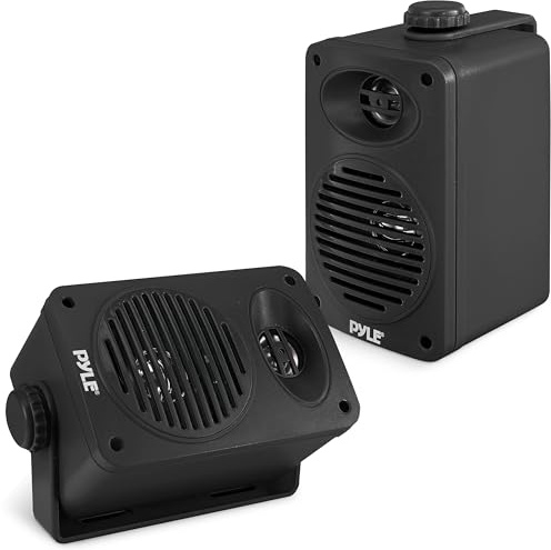 Pyle Altavoces, Dobles, 3.5”, 200V, Resistentes al Agua, Ideal para Uso en Patio, Piscina, Bote o en casa