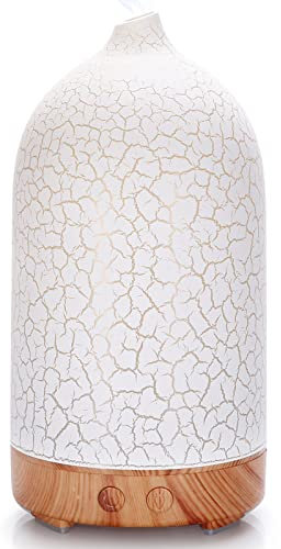 Hianjoo Diffusore di Oli Essenziali, 200ml Ultrasuoni Diffusore di Profumo Aromi Umidificator con Telecomando e 7 Diverse Luci Mutevoli, Spegnimento Automatico Senza Acqua (Marrone Chiaro)