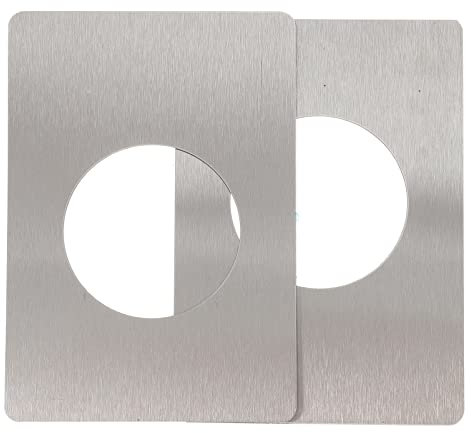 DOITOOL 2pcs Door Reinforcement Plate Stainless Steel Easy Stick-On Door Knob Plate Smooth Brushed Surface Covers Original Damaged Area Suitable for Front and Deadbolt Installation