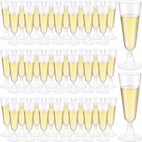 JMIATRY 100 Stück Sektgläser Plastik 150 ML Sektgläser Kunststoff Champagner Gläser Weingläser Plastik für Hochzeiten, Partys, Abendveranstaltungen