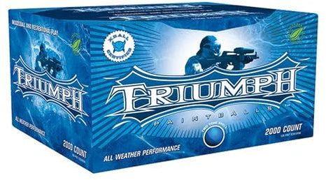 Xball Triumph 68 Caliber 2,000ct Paintballs, Aqua Blue Fill and Shell