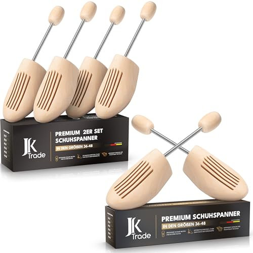 JK Trade® Premium Schuhspanner Herren | Schuhspanner Damen aus Lotus Holz | Schuhdehner | Stiefelspanner | Schuhweiter | Anti Knick Schuhe | zum Vergrößern der Form | Business | Größen 36-48