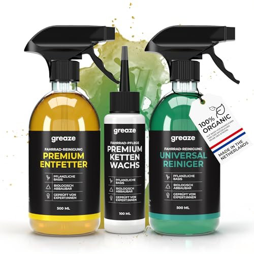 greaze Kettenwachs Fahrrad Reinigungsset Standard - hochwertiges Fahrrad Kettenwachs- nachhaltiges Kettenwachs Rennrad - Kettenwachs im Set - Premium Kettenpflege Fahrrad