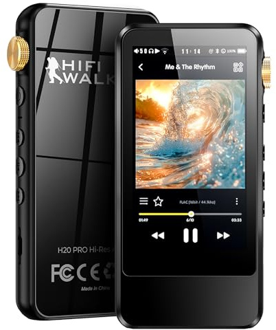 HIFI WALKER H20 Pro HiFi MP3 Player with Bluetooth, Lossless DSD Flac Player Portable Music Player, 3.2 Inch Digital Audio Player Hi-Res Bluetooth 5.1 aptX/LDAC, Support up to 512GB