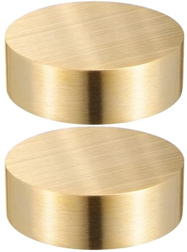 Tofficu Brass Paperweight 2Pcs Set Small Round Desk Paper Weight 1.57In for Chinese Calligraphy Painting Writing Decorative Office Paper Holder