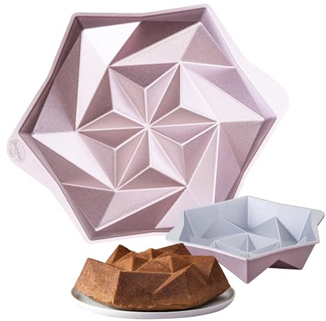 Dr. Oetker Creative Rundform Origami – Ø 28 x 7cm, 2000ml, Hochwertige Backform in Rose-Gold, PFAS-freie Antihaftbeschichtung, perfekt für einzigartige Gugelhupfe, Hitzebeständig bis +230°C