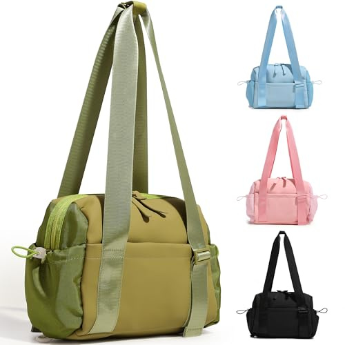 Tokeya Mini Bolsa Deporte Mujer con Bolsillo Humedo, Pequeña Mujer Bolsa Gimnasio Bolsa de Viaje Mano Plegable, Impermeable Macuto Gimnasia Ligera Bolsa de Fin de Semana para Fitness, Compras, Verde