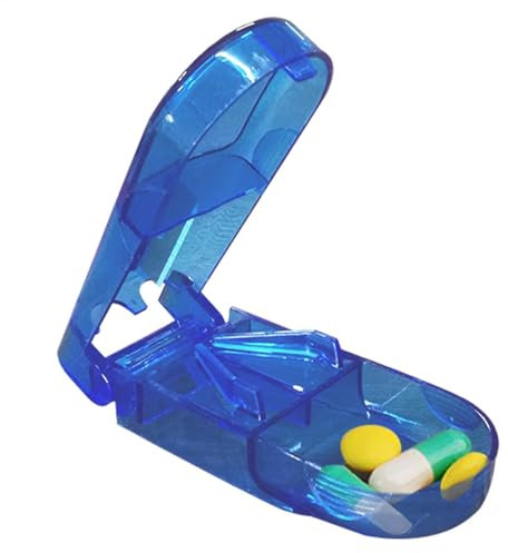 Tablettenteiler, Tablettenspalter, Tablettenschneider, Spender Für Mehrere Tabletten, Pillenschneider, Transparenter Medizinzerkleinerer In Reisegröße, Abnehmbare Mehrzweck-Pillenaufbewahrung