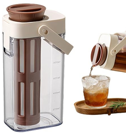 Jarra de infusión fría, helada de 1 litro con escala, fría y jarra de té helado, olla de herramientas de cocina para té helado, limonada, bebidas de frutas