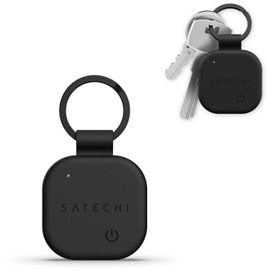 SATECHI FindAll Localizzatore per Chiavi con Apple Find My, Ricarica Wireless, Avviso di Smarrimento con Suono Potente, Portachiavi GPS Localizzatore per iPhone, iPad, Mac – Nero