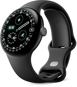 Google Pixel Watch 4 (41 mm) - Android smartwatch with Domed Display, Comprehensive Health and Fitness Tracking and Help from Gemini - Matte Black Aluminium Case - Obsidian Active Band - Wi-Fi