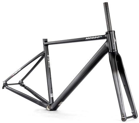 HZXQCVB Cuadro para Bicicleta De Carretera Gravel 700C 41cm/44cm/47cm/50cm Aleación De Aluminio Cuadro Freno De Disco con Horquilla De Fibra De Carbono Eje Pasante 100/142mm(Black-Gray,410mm)