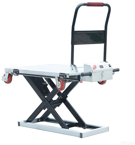 Hydraulic Lift Platform, Scissor Lifting Flatbed, Portable Car Lifting Handcart, 440lbs Load Capacity, Lift Table Cart with 4 Wheels, for Material Handling and Transportation (Minivan Style)
