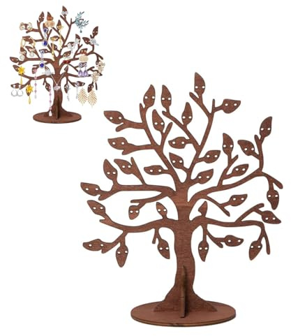 Gansdnek Tree Branch Wood Jewellery Stand for Earring, Wooden Jewellery Tree Organiser, Earring Storage Organiser, Jewellery Display Stand Holder for Hoop Dangle for Women Girl